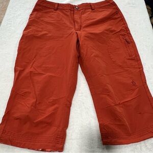 Isis hiking work capris womens size ? zippers pockets nylon orange